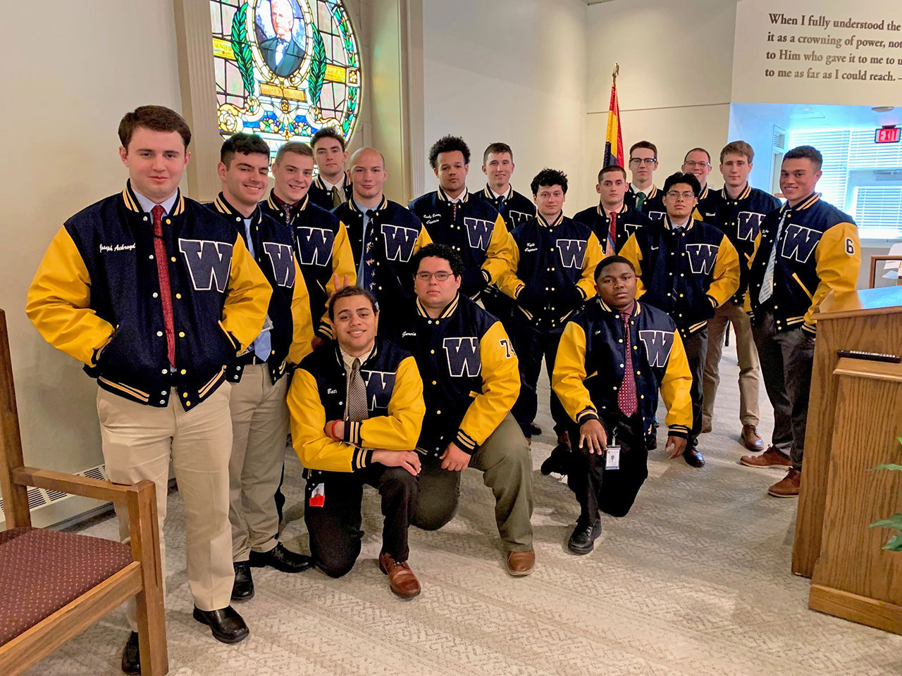 Eighteen senior Winter and Spring athletes earned a Varsity Letterman jacket