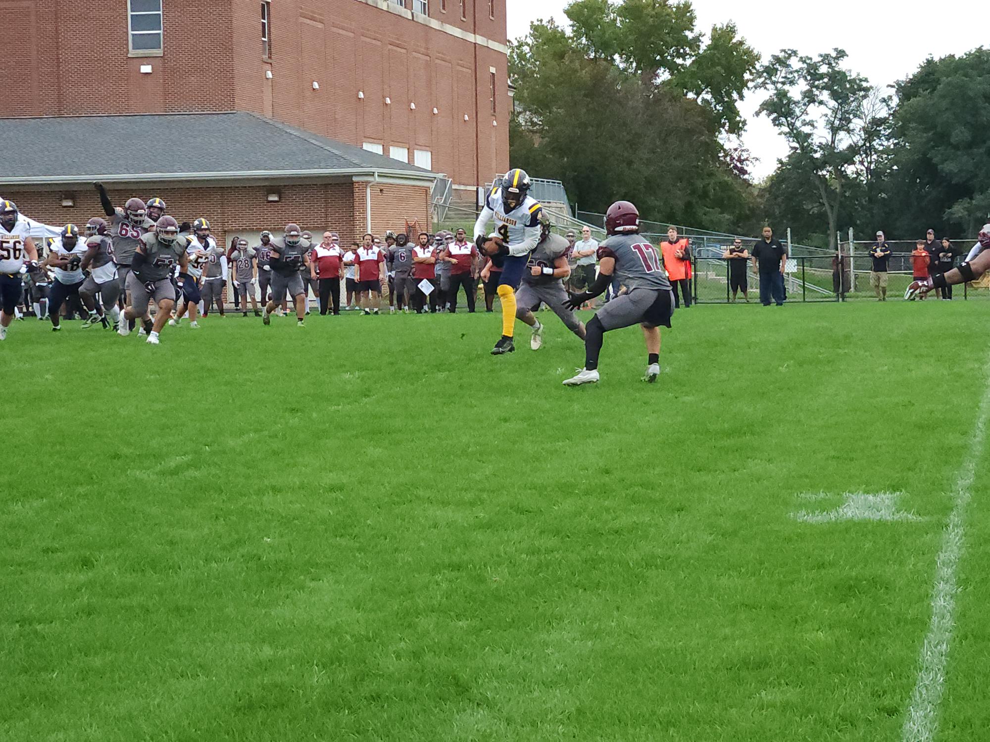 Nasir Simmons had seven catches and three touchdowns against /Stevens on Saturday
